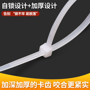 跨境宽2.2mm尼龙扎带塑料小号高强度抗老化拉紧器黑白色自锁热销