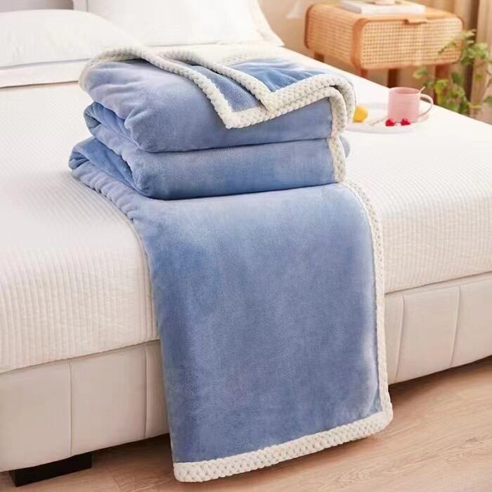 跨境仿兔毛绒毯子会销活动牛奶绒盖毯店庆开业礼品毛毯促销实热销