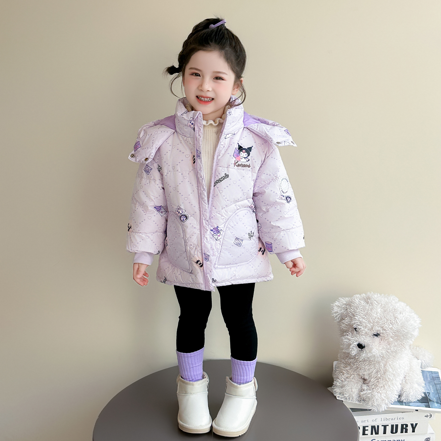 女童库洛米羽绒服2025冬季新款加厚保暖洋气宝宝童装儿童卡通外套