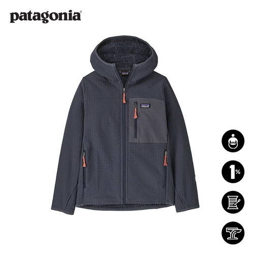 patagonia大童抓绒连帽衫