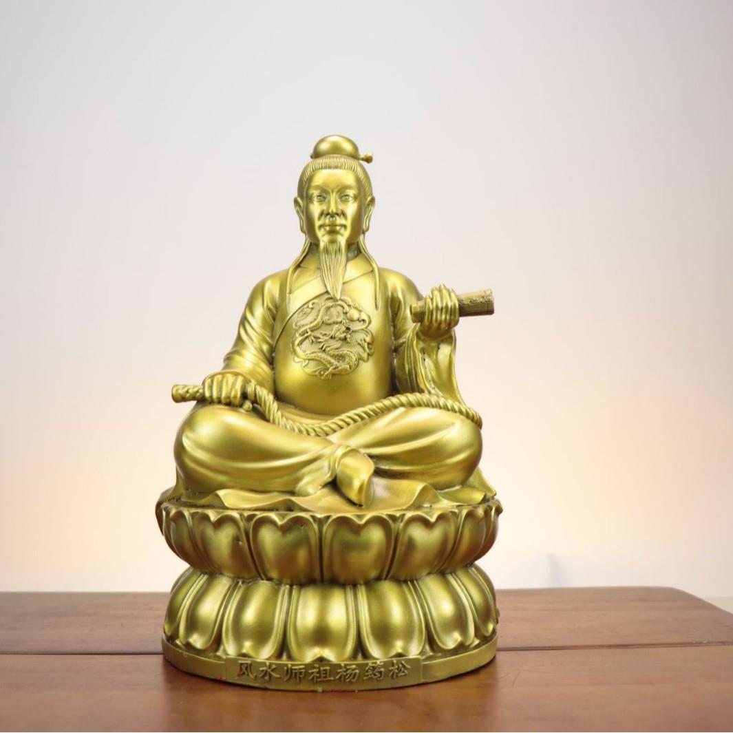 精工纯黄铜祖师爷杨筠松铜像风水祖师杨公神像家居供奉坐像摆件图片