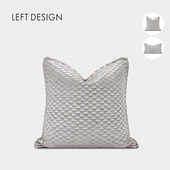 样板间轻奢高档靠垫套 左向进口灰色抱枕阳台绒面简约法式 现