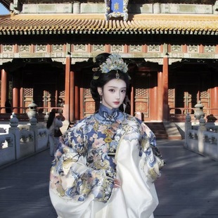 大明贵女圆领重工万物立领仙气明制印花四季汉服马面现货马面裙