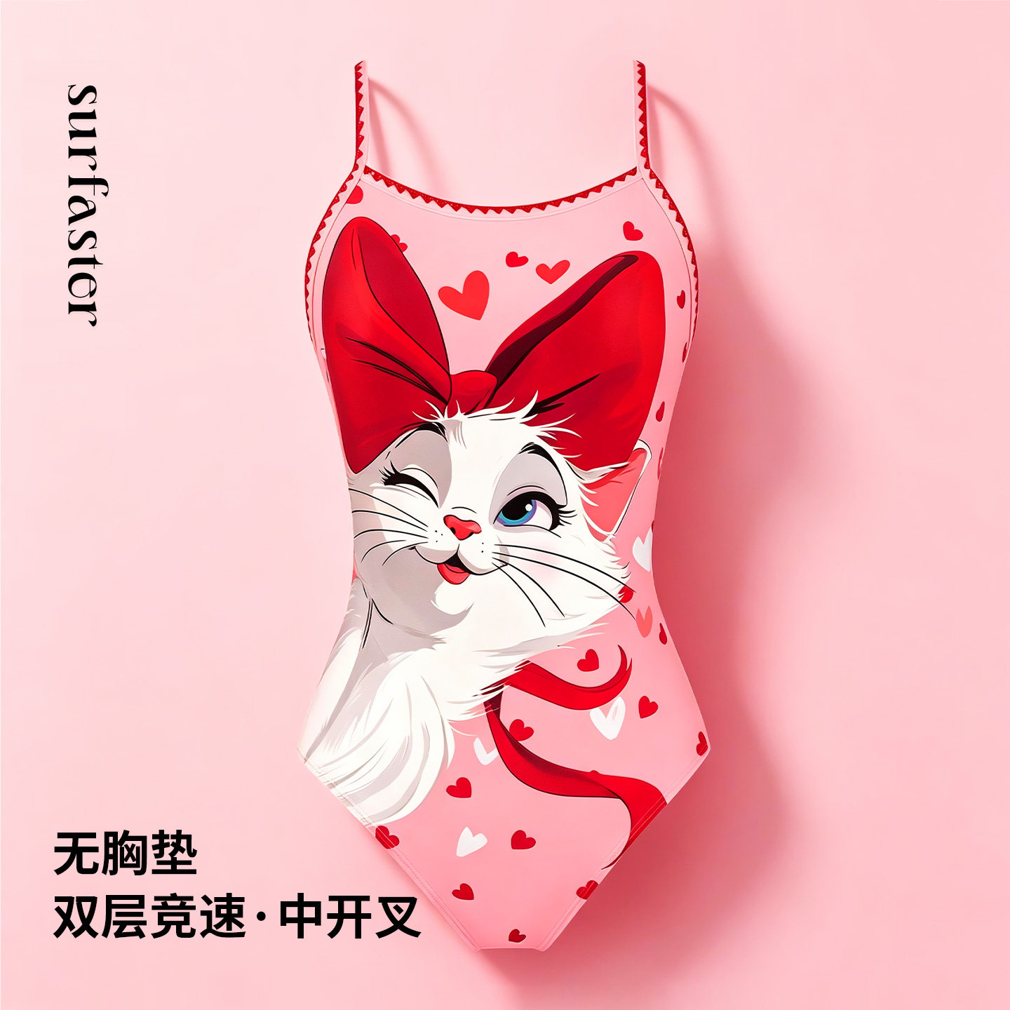速浪|RC柔软舒适系列|RC35躲猫猫|无胸垫|竞速泳衣女士游泳连体
