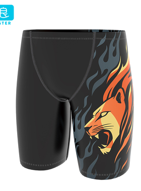 速浪泳裤男专业五分训练竞速运动及膝游泳裤防尴尬高弹