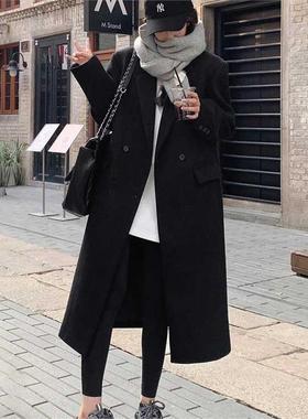 时尚2025季秋冬新款双面毛呢大衣女正肩中长款韩版直筒呢子外套