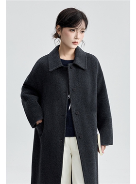 时尚百搭2025秋冬季羊绒外套女高级感中长款双面羊毛呢子大衣
