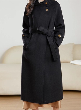 韩版双面呢子大衣女中长款2025秋冬季新款高级感气质毛呢外套
