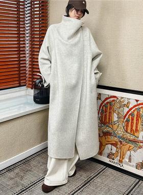 立领新款秋冬2025季时尚潮流气质高级感双面呢羊毛长款大衣外套女