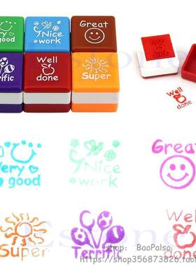 6pcs teachers stamper self inking praise reward stamps motiv