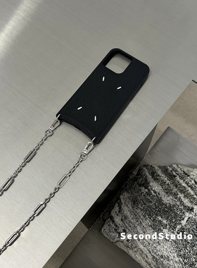 马吉拉可斜挎手机壳苹果17pro个性金属链条手提13小众iPhone16promax高级黑色皮质14全包软壳15pro