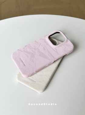 原创小众高级感适用iphone15promax手机壳17pro国风缎面纹理13手工皮革苹果16promax保护壳简约硬壳14pro