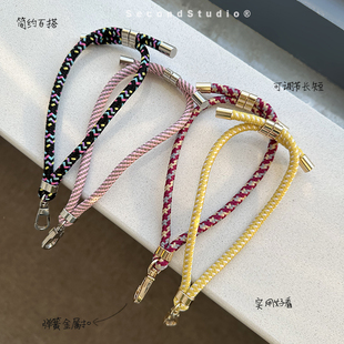 自制简约百搭手机壳短款 挂绳ins风可调节长度创意涤纶防摔手拿绳