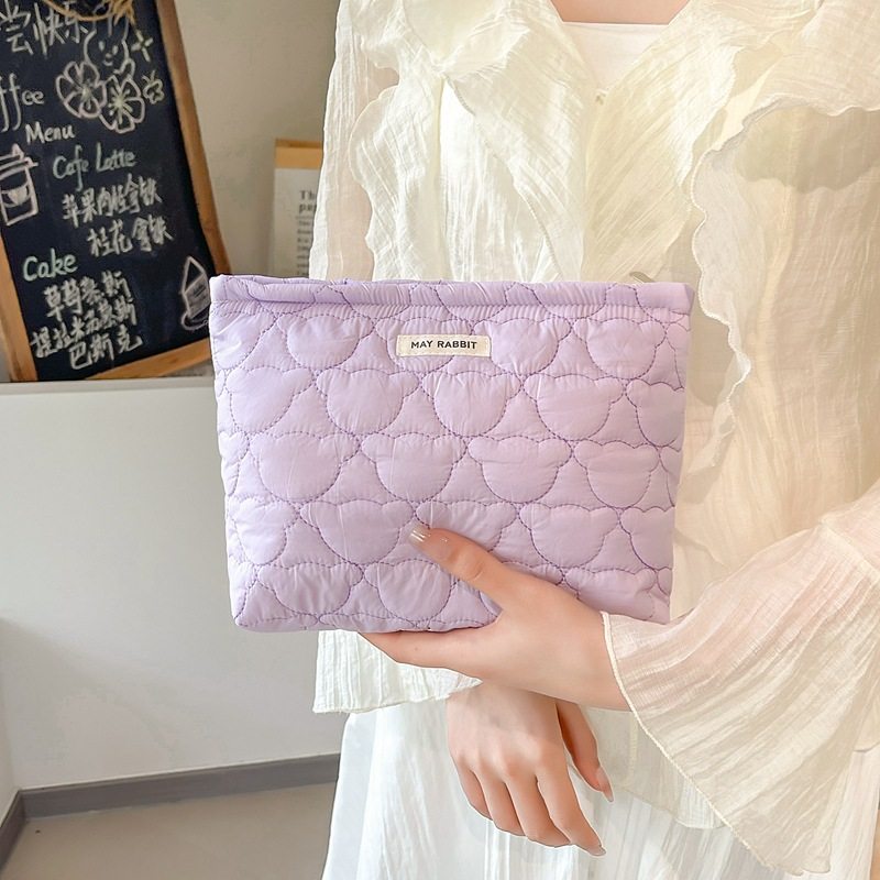 ins日韩绗缝小熊手拿包化妆包收纳袋大容量女旅行洗漱品护肤品包,箱包皮具/热销女包/男包,手拿包,淘宝优惠券,粉丝福利购,淘宝优惠卷