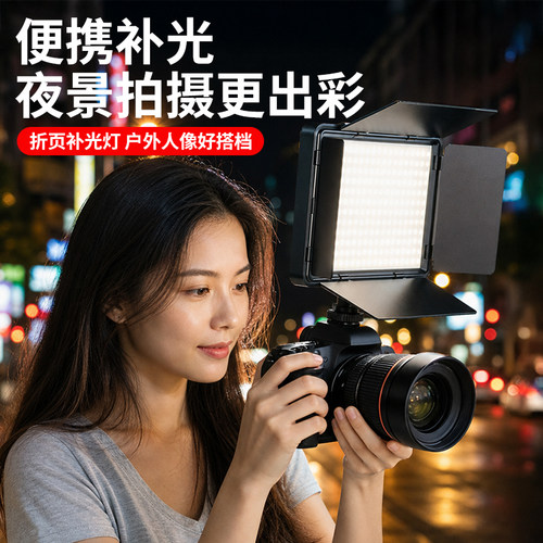 户外夜景相机补光灯海边夜市露营人像外拍便携常亮打光灯
