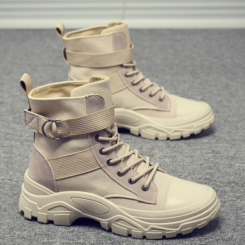 KFT脚王高帮男鞋夏季男款运动马丁靴男士帆布工地劳保厚底户外登