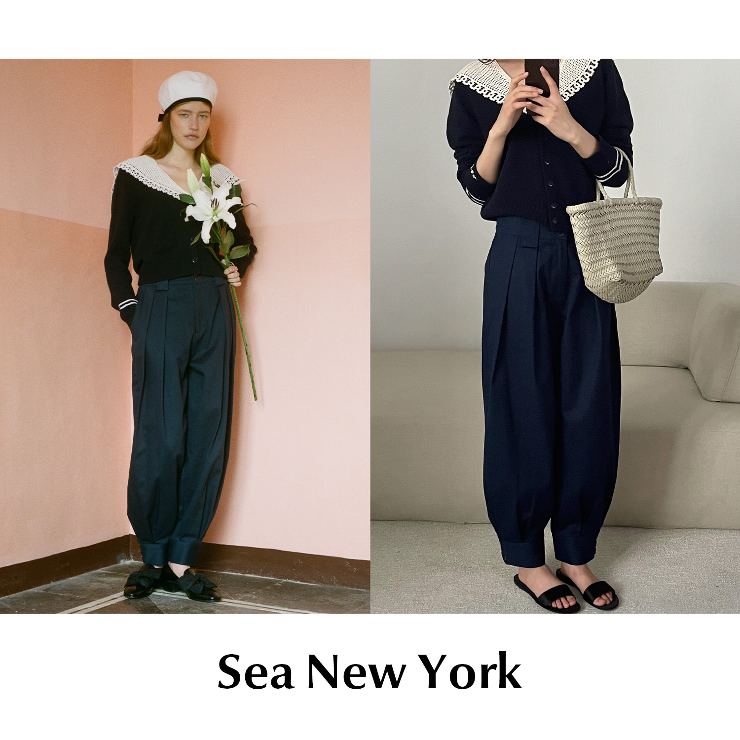 【SALE】CETTCE 现货 Sea New York 开衫披肩Marie海军蓝气球裤