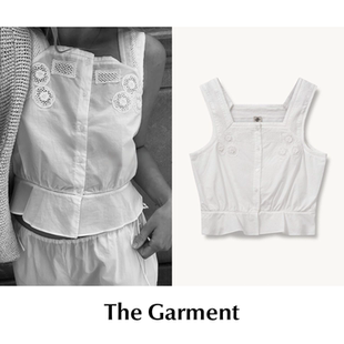 Garment 白色刺绣提花吊带背心上衣 The 现货 SALE CETTCE