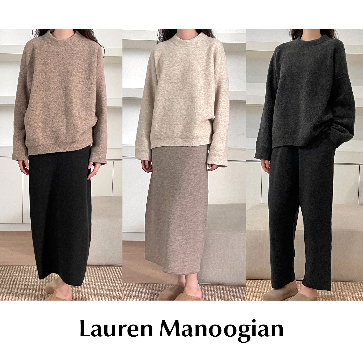 CETTCE现货 Lauren Manoogian 羊驼毛羊毛圆领针织衫毛衣 fleece