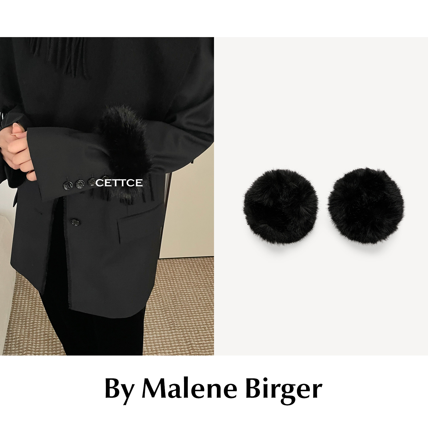 【SALE】CETTCE 现货 By Malene Birger 皮草Elbie毛绒腕套假袖子