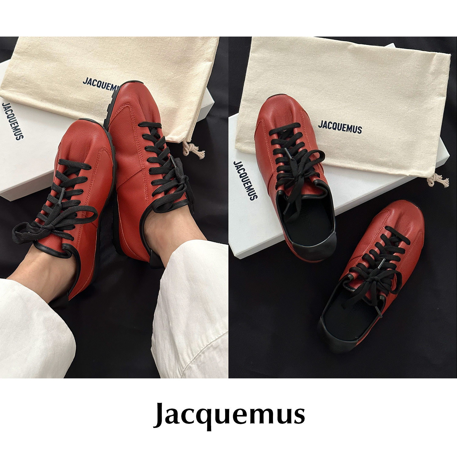 【SALE】CETTCE 现货 Jacquemus 陶土色系带羊皮薄底德迅运动鞋图片
