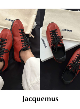 CETTCE 现货 Jacquemus 复古陶土色系带羊皮薄底德迅运动鞋