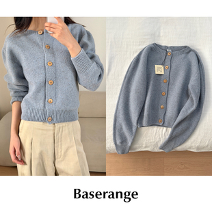 CETTCE 现货 Baserange 纯色圆领长袖针织开衫毛衣外套 Tier