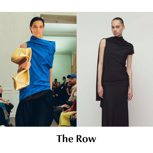CETTCE 现货 The Row 黑色垂褶绉纱真丝不规则领无袖上衣背心合集