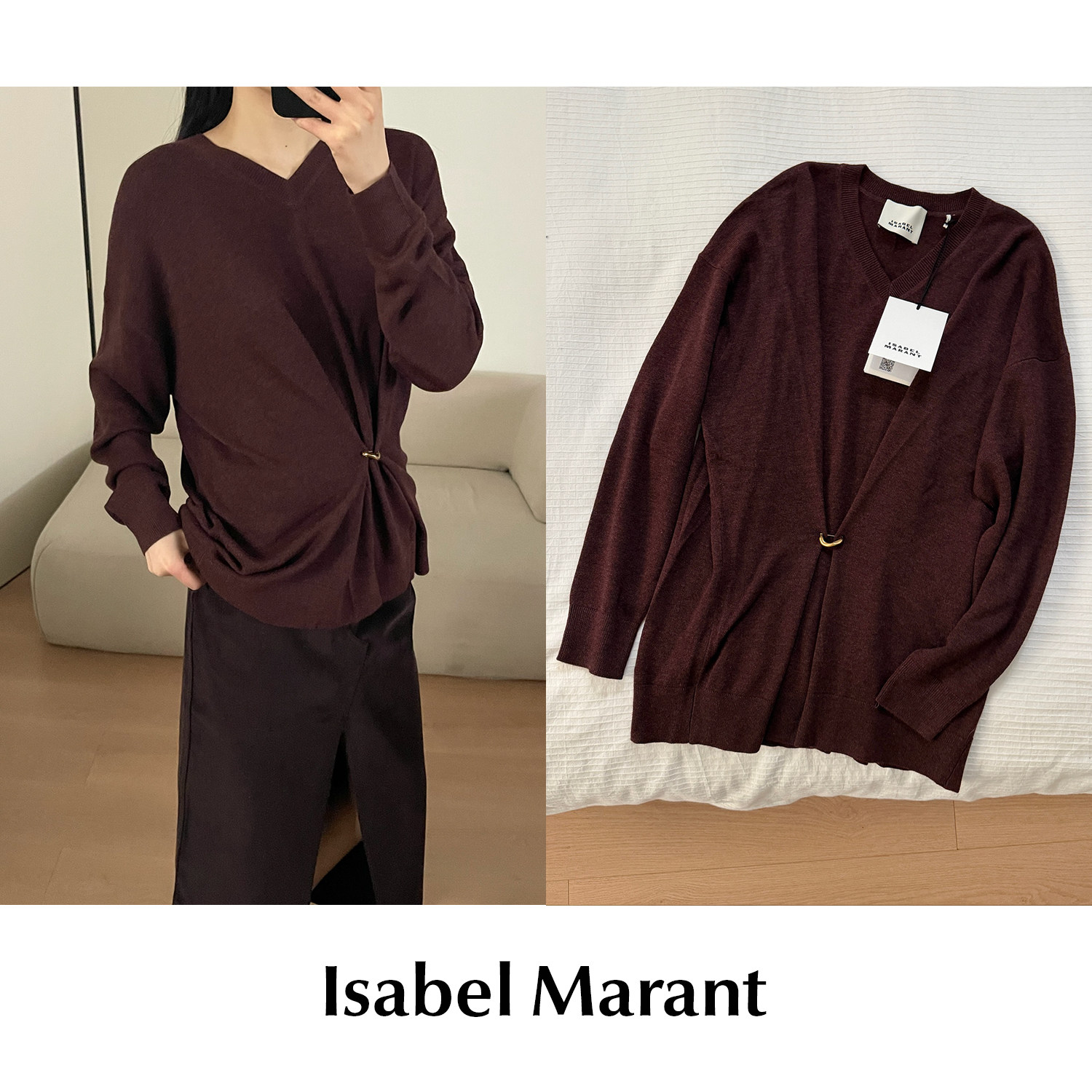 【SALE】CETTCE 现货 Isabel Marant 解构羊毛针织衫毛衣 Chiraz