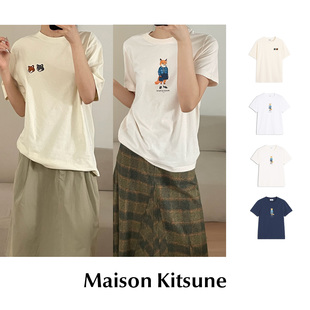 狐狸短袖 CETTCE T恤 玩色双头狐狸着装 Kitsune 现货 Maison