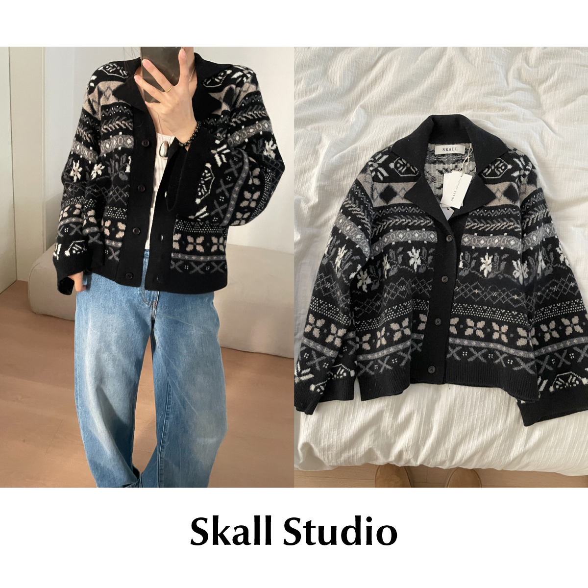 【SALE】CETTCE 现货 Skall Studio 费尔岛拼色毛衣针织衫Leonora