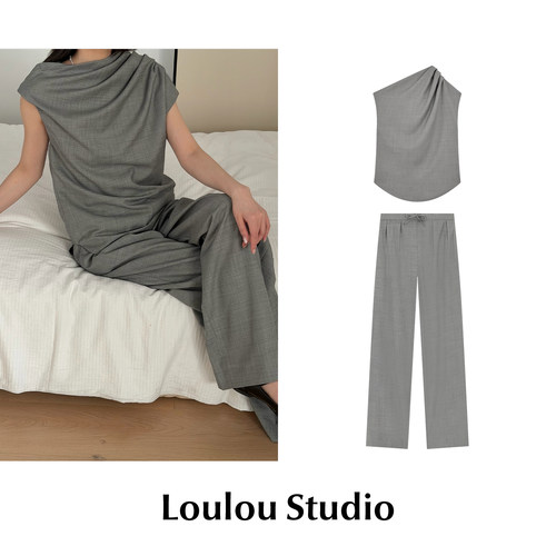 【SALE】CETTCE 现货 Loulou Studio 褶皱羊毛上衣长裤套装合集