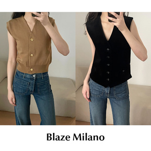 SALE Milano CETTCE Blaze 羊毛混纺V领单排金扣背心马甲 现货