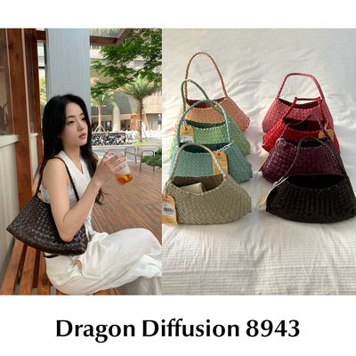 CETTCE 现货 Dragon Diffusion 牛皮手工编织腋下手提包 8943