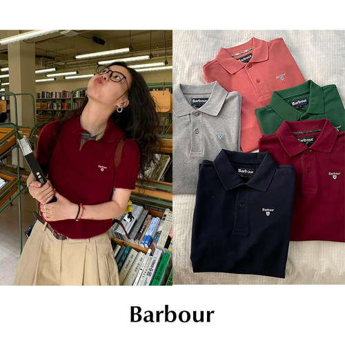 CETTCE 现货 Barbour 经典款Polo翻领纯棉刺绣T恤短袖 男女同款