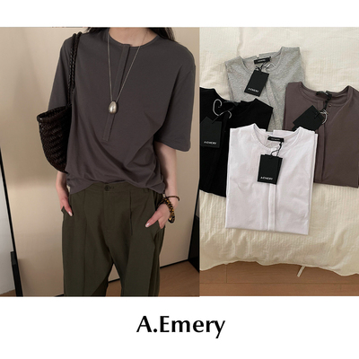 CETTCE 现货 A.Emery 宽松圆领前排纽扣短袖长袖T恤 Orla/Leona