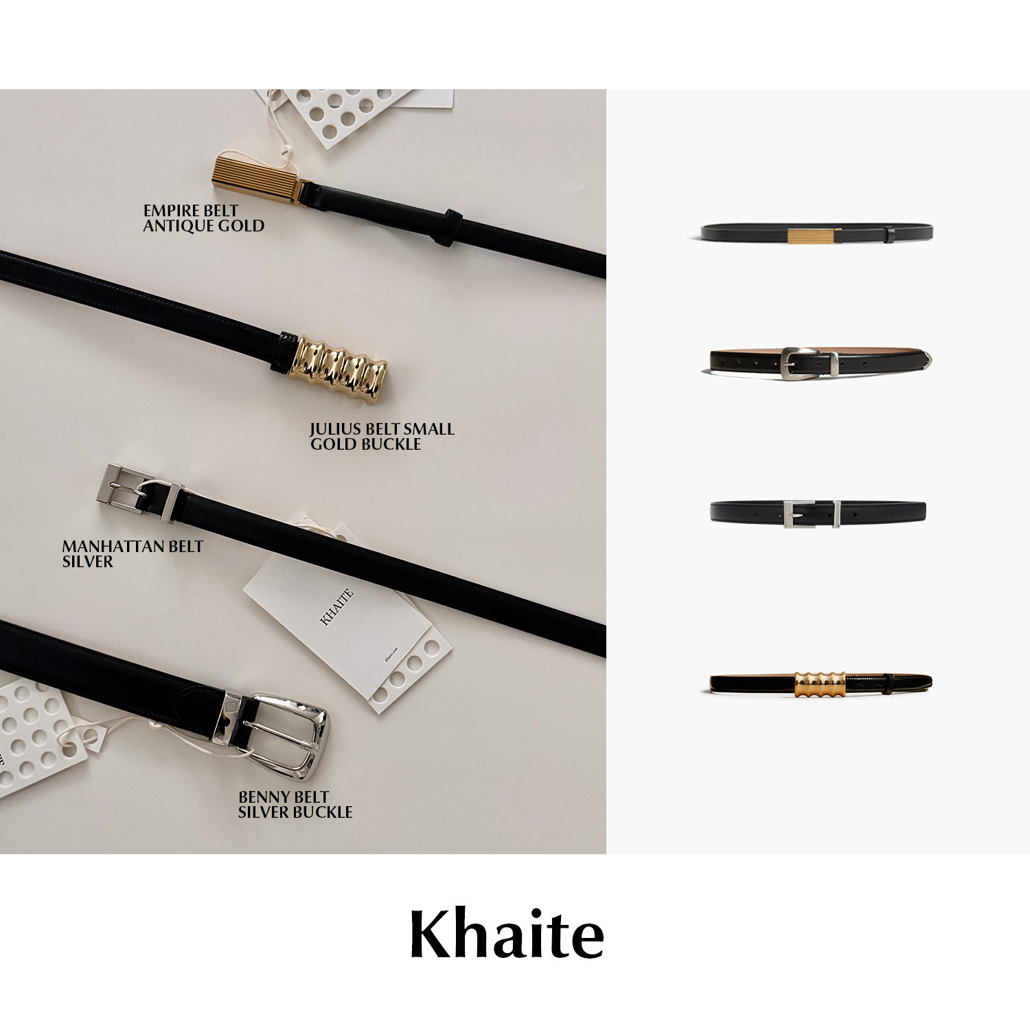 CETTCE 现货 Khaite 经典款 26新款金属细款卡扣腰带皮带