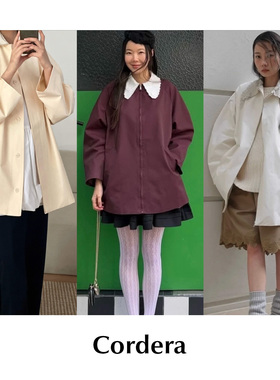 CETTCE 现货 Cordera 复古勾花领百搭气球廓形中长款宽松外套夹克