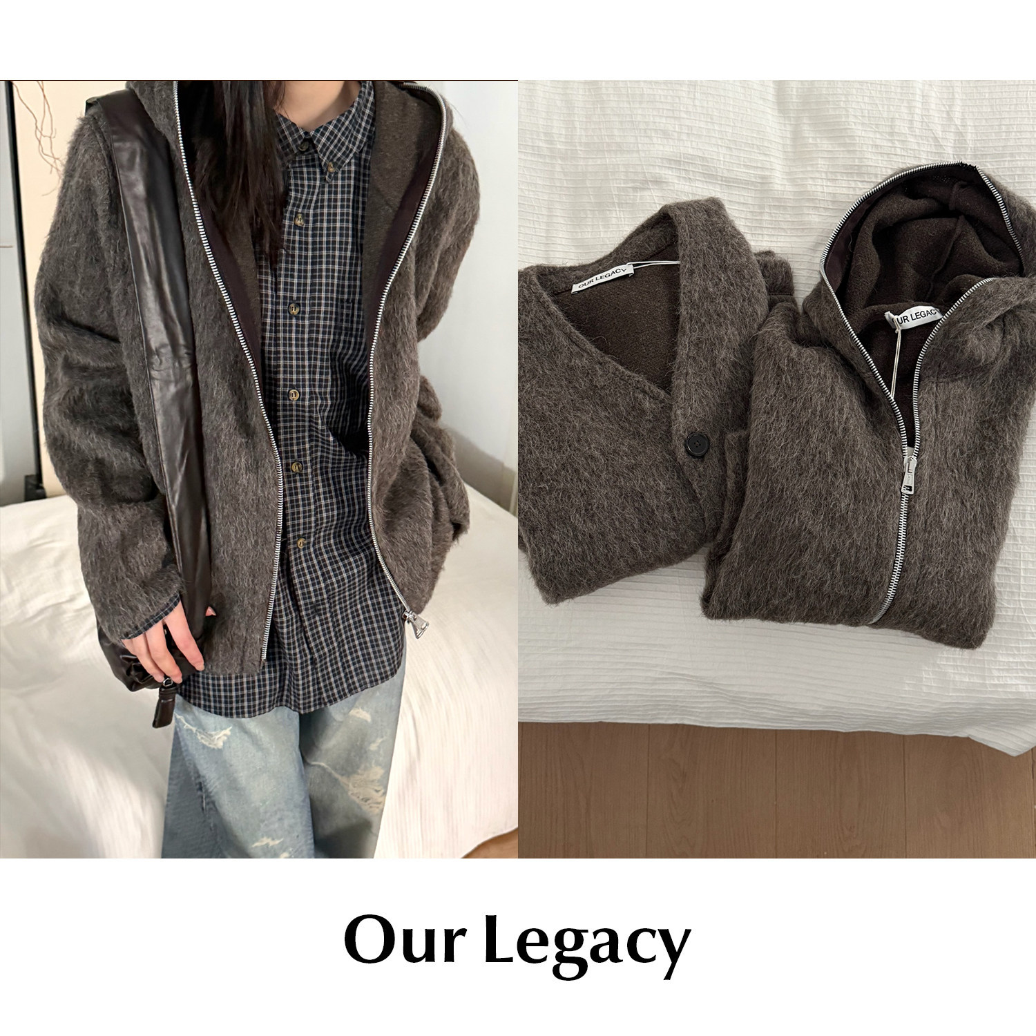 CETTCE现货 Our legacy 羊毛羊驼混纺双向拉链纽扣长袖针织外套图片