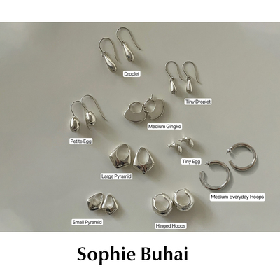 CETTCE 现货 Sophie Buhai 银蛋水滴金字塔银杏叶圆环耳钉耳环