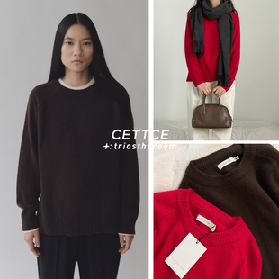 Park 圆领羊绒羊毛混纺毛衣针织衫 Mijeong 现货 SALE CETTCE