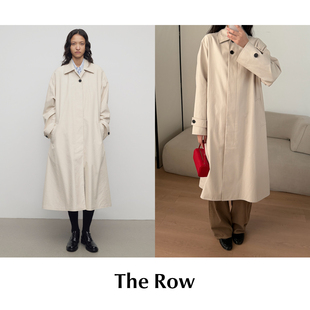 CETTCE 现货 The Row 棉质单排扣风衣翻领宽松廓形长款大衣外套