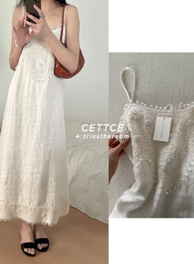【SALE】CETTCE 现货 Skall Studio 刺绣蕾丝吊带度假连衣裙 Emmy