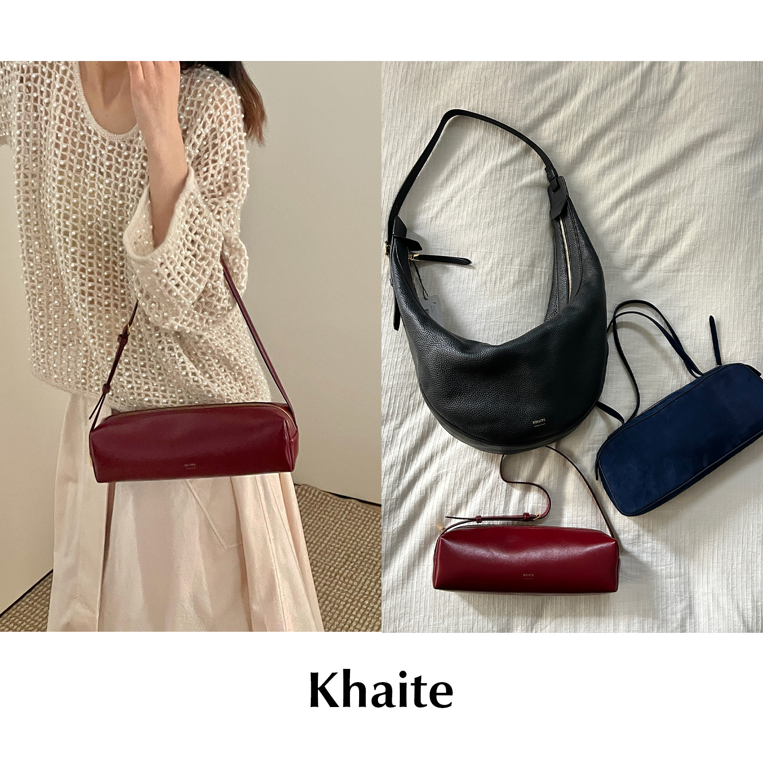 CETTCE 现货 Khaite 经典牛皮绒面方形手提腋下包饺子包合集