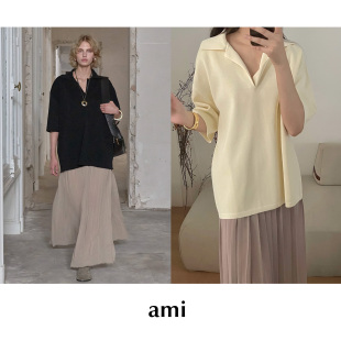 现货 Ami 秀款 宽松短袖 CETTCE 古巴领polo衫 上衣 SALE