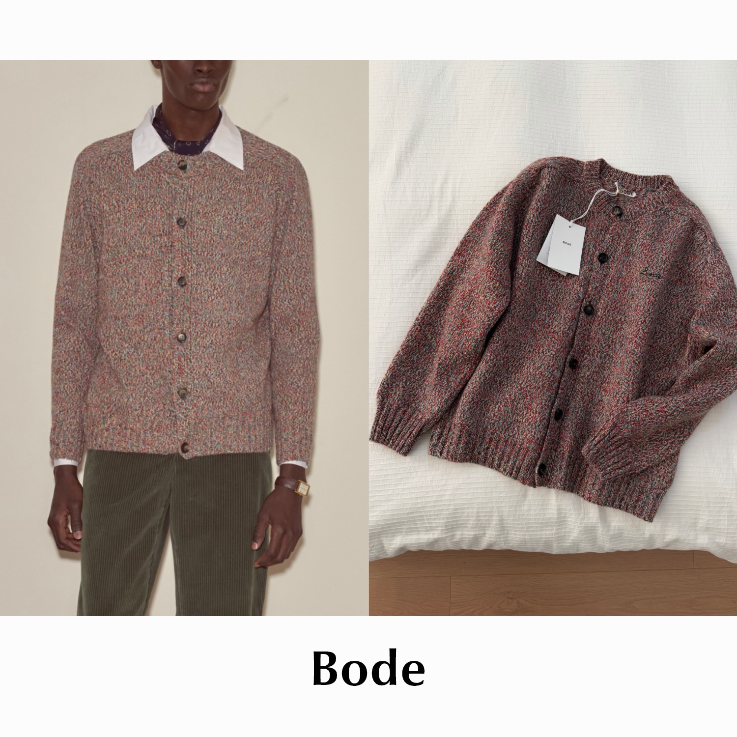 CETTCE 现货 Bode 圆领混色羊毛混纺毛衣开衫休闲上衣Atlas