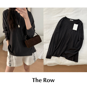 CETTCE 现货 The Row 棉质针织圆领套头落肩长袖T恤上衣 Floris