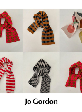CETTCE 现货 Jo Gordon 棋盘格波点菱格条纹多色苏格兰羊毛围巾