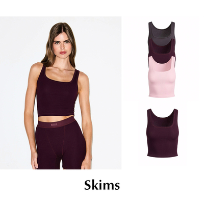 CETTCE 现货 Skims 经典Cotton Rib Tank弹力紧身无袖背心吊带