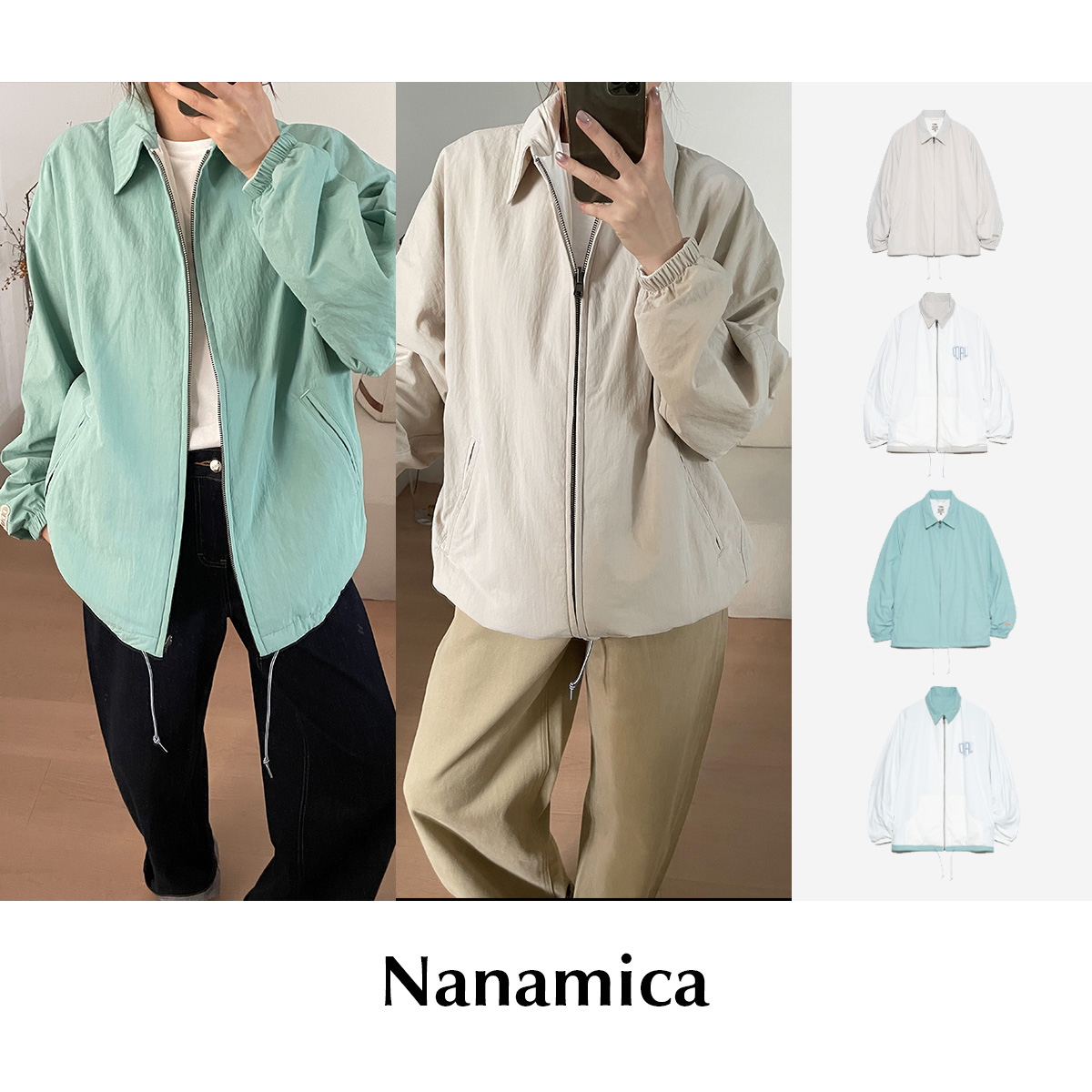 【SALE】CETTCE 现货 Nanamica 双面穿翻领拉链防水教练夹克外套